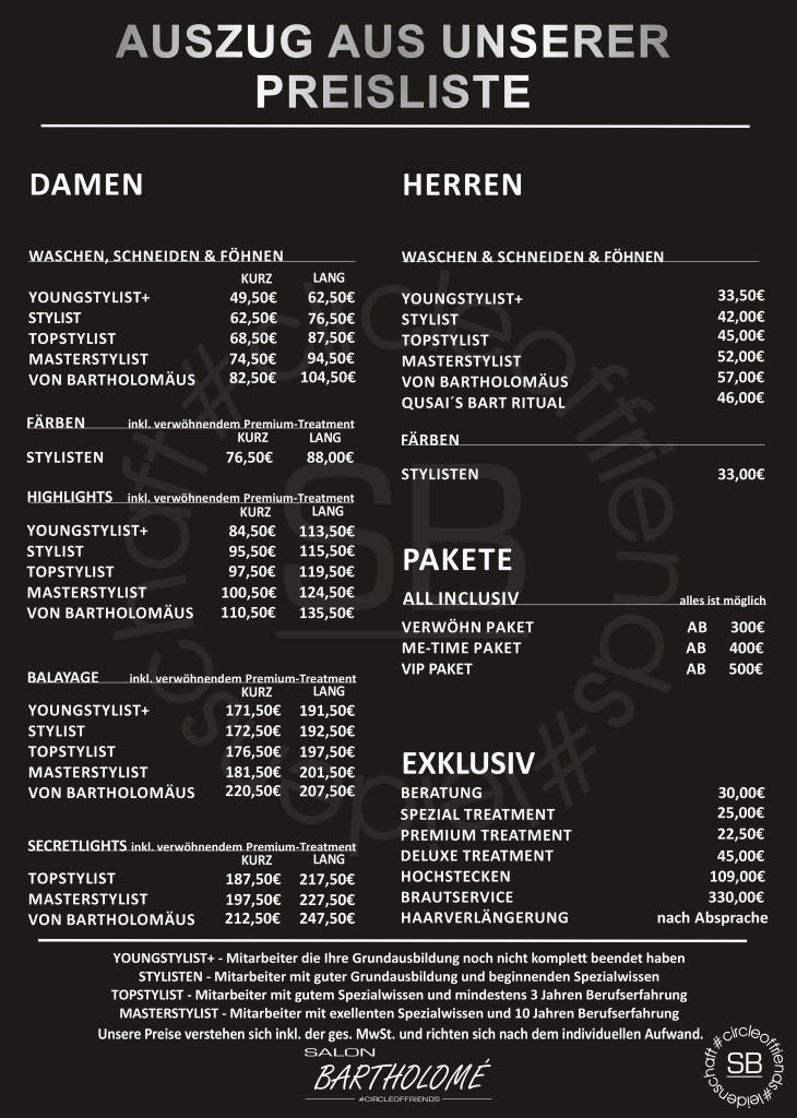 preisliste preisliste